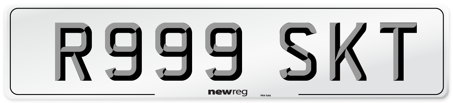R999 SKT Number Plate from New Reg
